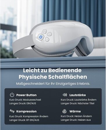 Масажер для очей BOB AND BRAD EyeOasis 3 Elite з підігрівом та охолодженням, маска для очей при мігрені, сухість очей, зняття стресу, покращення сну, подарунок для жінок та чоловіків