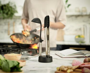 Набір кухонних аксесуарів Joseph Joseph Elevate Fusion (5 шт.) з підставкою, кухонні інструменти, BPA-free, термостійкі, з антипригарним покриттям, нержавіюча сталь