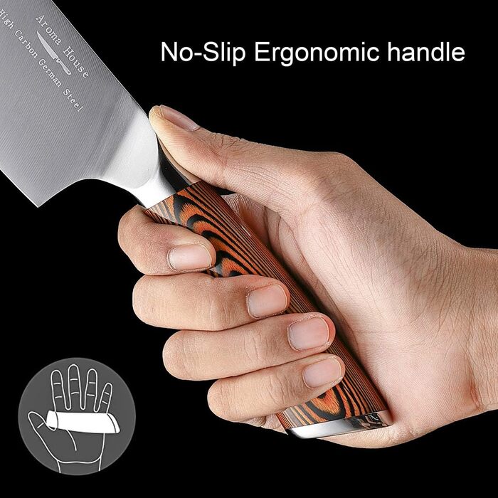 Японський ніж Nakiri 7 дюймів: професійний кухонний ніж для овочів з нержавіючої сталі з високим вмістом вуглецю