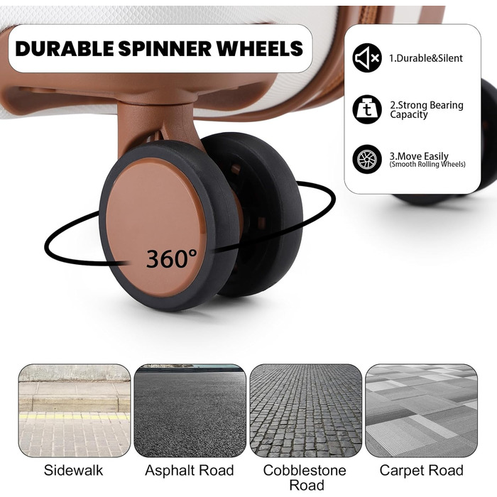 Набір валіз British Traveller: ручна валіза 54x36.5x21.5 см + косметичка 31x25x17 см, ABS+PC, кремовий