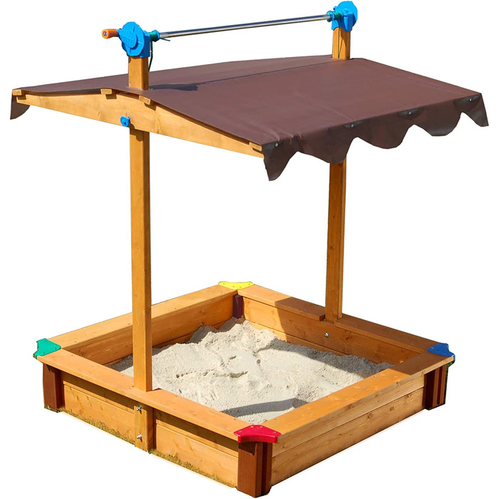 Пісочниця GASPO Felix з кришкою, 100x100x120 см, збірний комплект з масивного дерева, Made in Austria, сертифікована TÜV