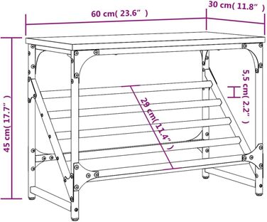 Полиця для взуття, шафа для взуття (60 x 30 x 45 см, дуб Сонома)
