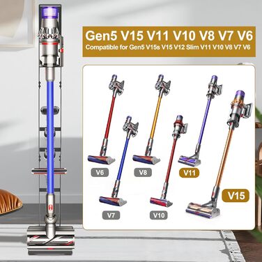 Підставка для пилососа OUTBROS для Dyson Gen5-V6, підлогова підставка та тримач для ручного пилососа, чорна