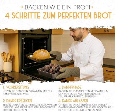 Форма для випікання хліба з кришкою та кошиком для підйому тіста - Robuste 28 см, чавун - ідеальна для хліба, тостів, випікання в чавунному горщику, аксесуари для випікання, парова шапка з лавовими каменями