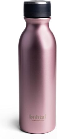 Подвійна ізольована мармурова пляшка для води - Чорна металева пляшка для води з нержавіючої сталі 600 мл для гарячих і холодних напоїв Чорна пляшка для води без бісфенолу А Термовакуумна металева пляшка для води (рожеве золото)