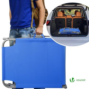 VOUNOT 2 шт. Розкладні шезлонги для саду, пляжу та басейну з регульованою спинкою (Блакитний)