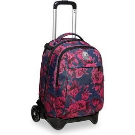 Рюкзак з функцією візка, 3 в 1, Шкільний ранець на колесах, Знімний рюкзак, з 1 класу, для школи, середньої школи, подорожей та відпочинку, для дівчаток та хлопчиків, рожевий, NEW TECH ROSES FANTASY Рожевий I