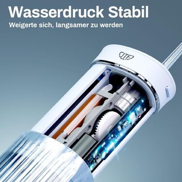 Портативний електричний іригатор для порожнини рота JTF Munddusche Mini, бездротовий, для подорожей, з 5 насадок, 4 режими, 230 мл, водонепроникний (IPX7, блакитний)