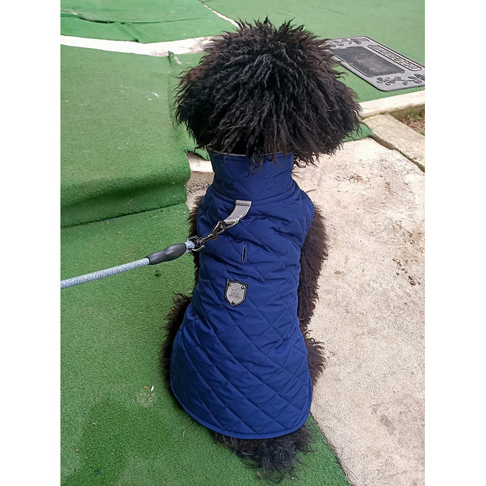 Куртка для собак Quali, водовідштовхувальне пальто для собак, м'який жилет з нагрудним ременем. жилет з нагрудним ременем, зимове пальто для домашніх тварин (темно-синій, M)
