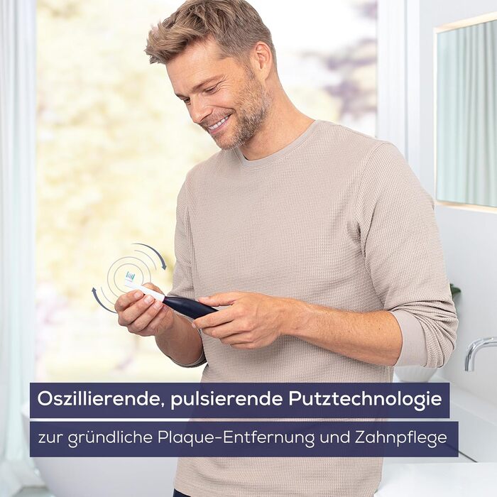 Електрична зубна щітка Beurer TB 50 з 3 програмами очищення, осцилюючо-імпульсна технологія, сенсор тиску, акумулятор на 45 днів