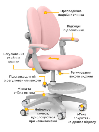 Дитяче крісло Mealux Sprint Duo Pink (арт.Y-412 KP)