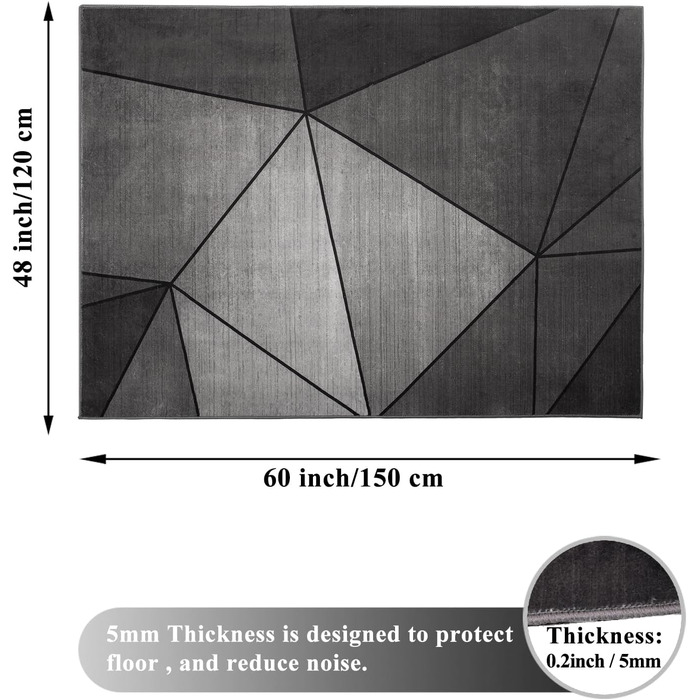Килимок для захисту підлоги під стілець 90x120 см. Килимок під офісний/ігровий стілець, захист для твердих підлог, антиковзаюча підстилка для стільця.