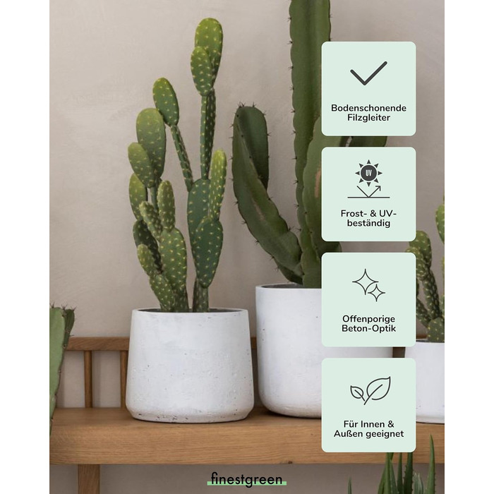 Вазон Patt Pflanzgefäß Grau L: бетонний вазон для дому та саду, XL (23x19x19.5 см)