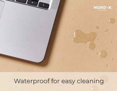 Килимок для столу Nordik з екошкіри (89 x 43 см) — преміум підкладка під мишу та захисний килимок для домашнього офісу, антиковзаючий, колір Champagne Beige
