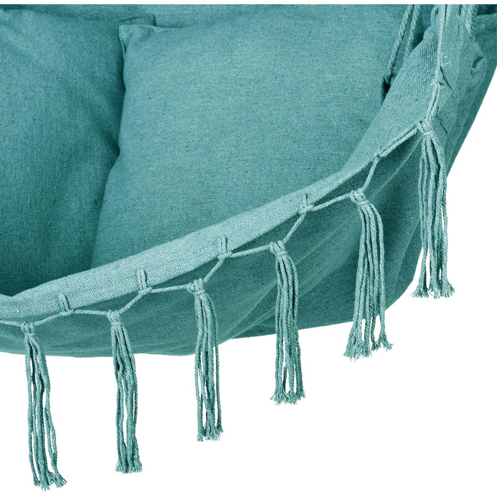 Підвісне крісло-гойдалка з подушкою 100x130x75 см, до 150 кг, для саду та дому, бохо стиль (Турквіс)