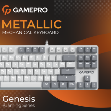Дротова механічна клавіатура GamePro Genesis Metallic (MK110W) 87% Red switches