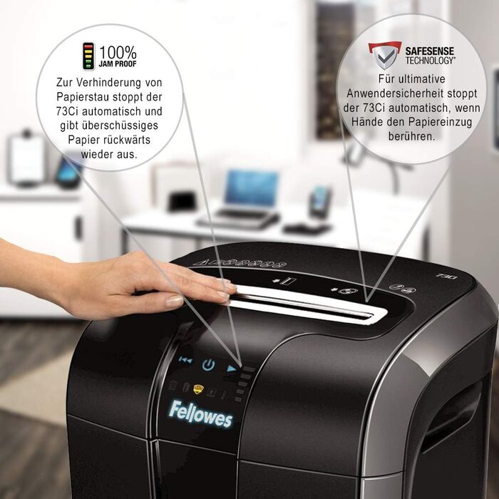 Fellowes Powershred 15C - Офісний шредер для дому, 15 листів, білий, 19 л