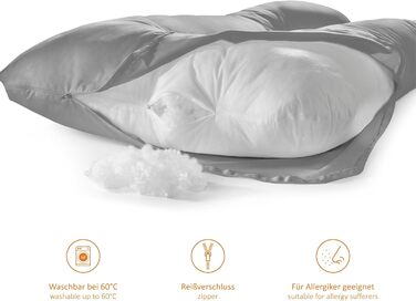 Подушка для вагітних Sleepling, подушка для сну на боці, Body Pillow U-подібної форми, сірий, 140 x 75 x 20 см, мікрофібра, знімний чохол, Ökotex, Made in EU