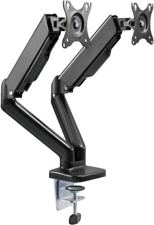 Кріплення для монітора Silver Monkey® UM-800: тримач для 2 моніторів, газ-амортизатор, регулювання висоти, поворот, нахил, VESA 75x75/100x100, кабель-менеджмент