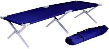 Похідне ліжко Mojawo кемпінгове ліжко зі сталевим каркасом 190x62x42 см дорожнє ліжечко темно-синє розкладне ліжко в т.ч. сумка для перенесення гостьове ліжко