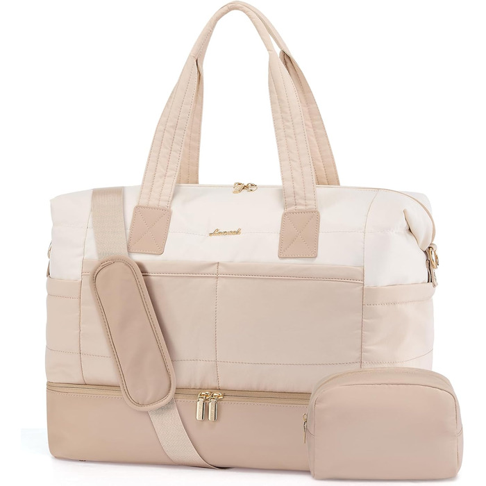 Сумка-мішок LOVEVOOK для подорожей, 52x38x25 см, 50 л (бежевий/хакі) - для вихідних, в пологовий будинок, спортзал, подорожі