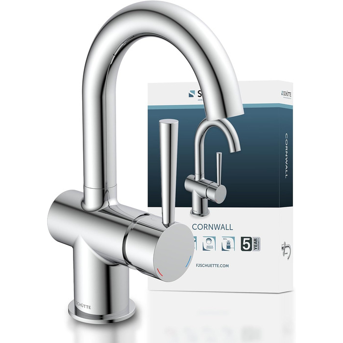 Змішувач для ванної SCHÜTTE 79710 LONDON з висувною лійкою, для миття волосся, однорідний, з комплектом зливу, хром