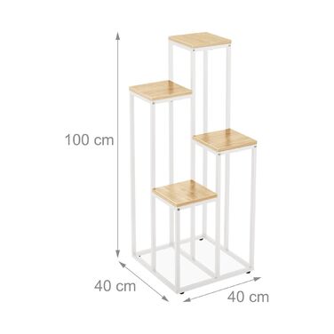 Relaxdays Бічна полиця-квітка з 4 ярусами