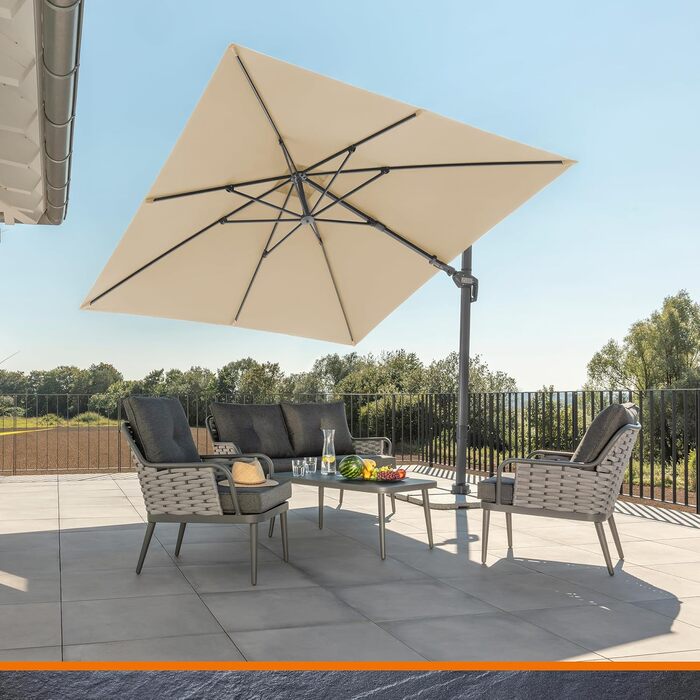 Парасолька від сонця Schneider RHODOS TWIST, 300 x 300 см, антрацит, модель 2025