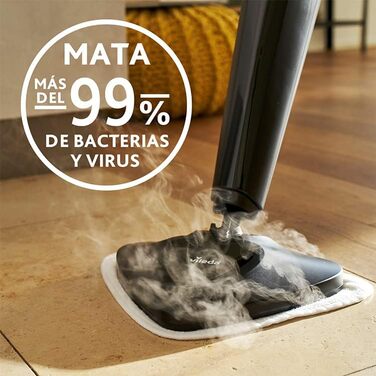 Пароочисник Vileda Steam Plus, гігієнічне миття підлоги, видаляє до 99,9 бактерій і вірусів*, для будь-якої підлоги, ідеально підходить для килимів