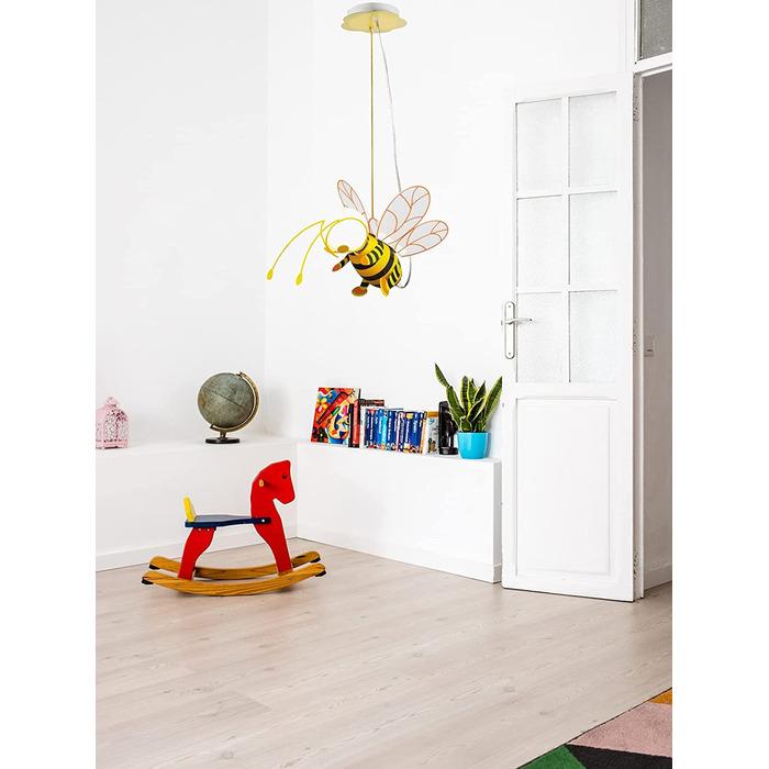 Дитяча лампа bmf-shipping стельова Світлодіодна підвісна лампа у вигляді бджоли для дитячої кімнати для дівчаток і хлопчиків - підвісна лампа для дитячої кімнати жовтого кольору - Дитяча лампа в комплекті. Світильник-підвісний світильник Діти Тварини