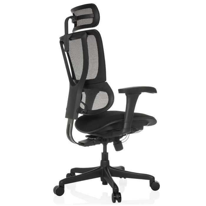 Ергономічне крісло для офісу/керівника ERGOHUMAN SLIM ECO F GEN2. Сидіння з тканини / спинка з сітки, чорний колір. hjh OFFICE
