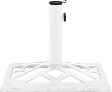 Підставка для парасольки від сонця, підставка для парасольки, основа для парасольки, тримач для парасольки, тримач для парасольки від сонця, лита залізна підставка, білий колір, 45x45x30 см