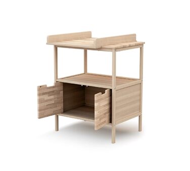 AT4 шафа-консоль Essentiel білий та з натурального дерева (66 x 68 x 90 см, бежева)