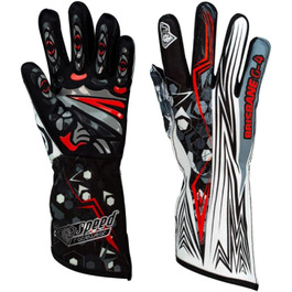 Рукавички спортивні Speed Racewear чорний з білим та червоним