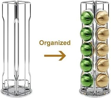 Тримач для капсул Nespresso Vertuo Sevenline – 20 капсул, обертається на 360°, срібний