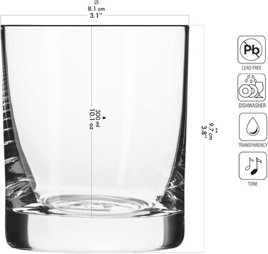 Стакани для віскі KROSNO / набір з 6 300 мл / змішана колекція / ідеально підходить для дому ресторанів і вечірок / Wlschma