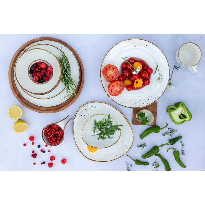 Набір кавових чашок MÄSER Serie Pintar, 8 предметів, блакитний, порцеляна, вінтажний стиль