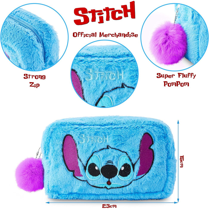 Косметичка Disney Ladies Stitch Cosmetic Bag - зберігання косметики для дівчаток та підлітків. Ідеальна ідея подарунка (Stitch Blue)