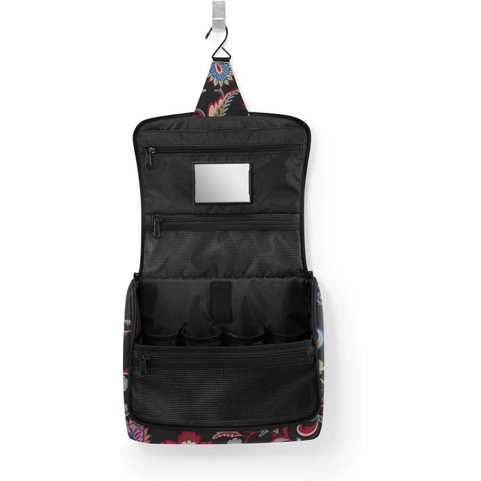 Практична сумка для туалетного приладдя з гачком, водовідштовхувальний матеріал (Paisley Black)
