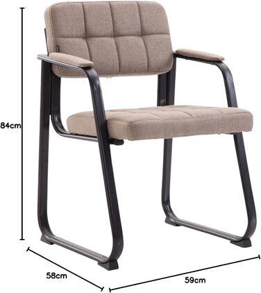 Крісло для відвідувачів Canada B з підлокітниками та м'яким сидінням, металевий каркас, колір: тауп