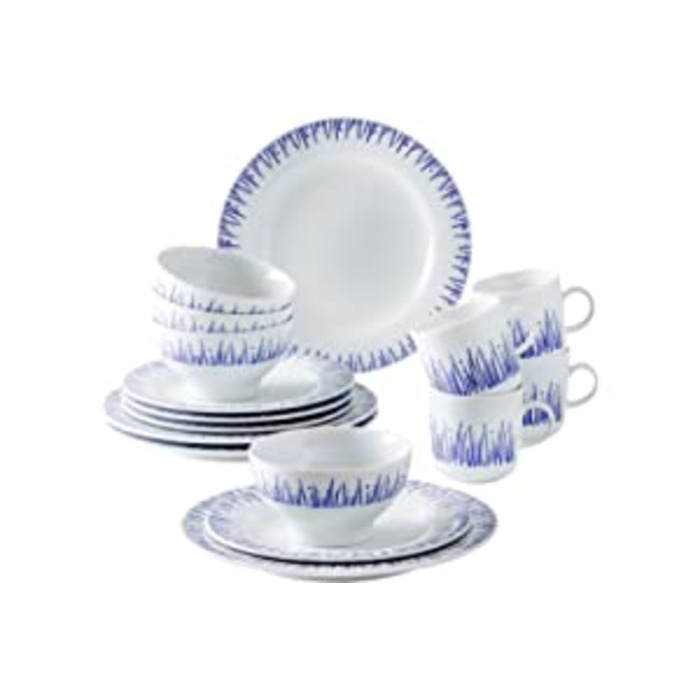 Посуд з 4 ми робимо набір посуду з синього порцеляни білий синій комбінований сервіз з 16 предметів набір для сніданку на 4, 57g106o75006c