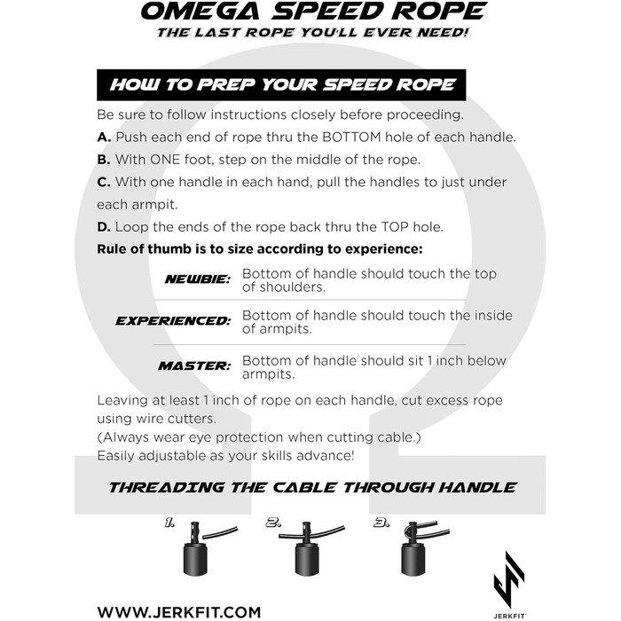 Надшвидка скакалка JerkFit Omega Speed Rope (синій на чорному)