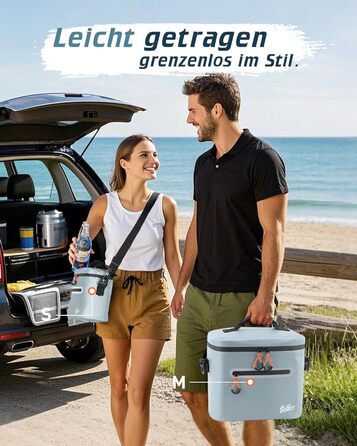 Термосумка-холодильник 7/14/24л ізольована водонепроникна для кемпінгу, пікніка, пляжу та грилю - міцна, сіра 7л