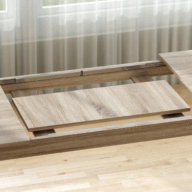 Розсувний обідній стіл, що розширюється з 180 до 260 см, на 6-10 осіб, з дерева.