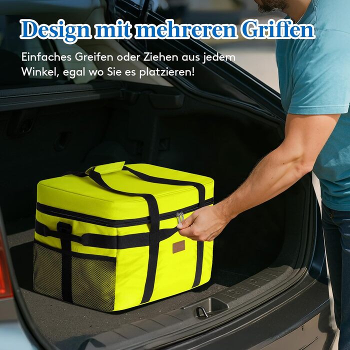 Термосумка-холодильник Lifewit 30л для пікніка та їжі, зелений (50 банок, складана, ізольована)