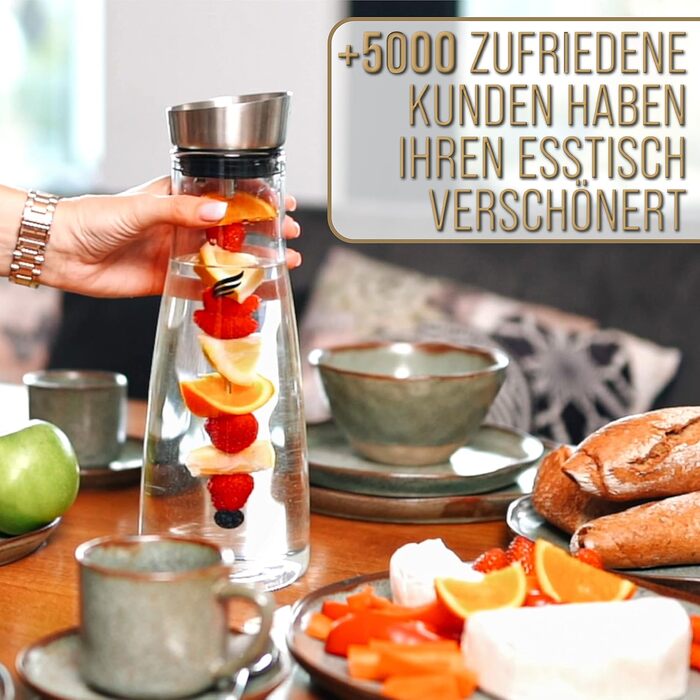 Скляна джезва Moritz 1,5 л з нержавіючої сталі та вставкою для фруктів - преміум якість