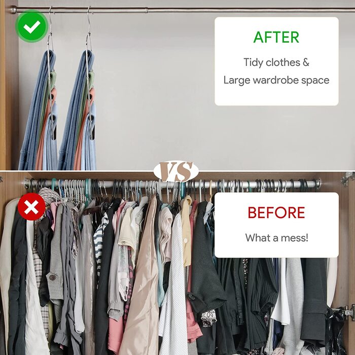 Набір вішалок для штанів Housolution 4 шт. з антиковзним покриттям, чорного кольору