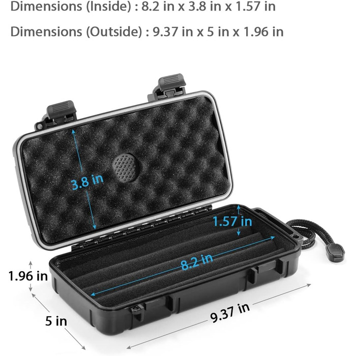 Портативний цигарковий вологозберігач-кейc для подорожей, водонепроникний, на 10 цигарок (23,8 x 12,7 x 9,6 см)