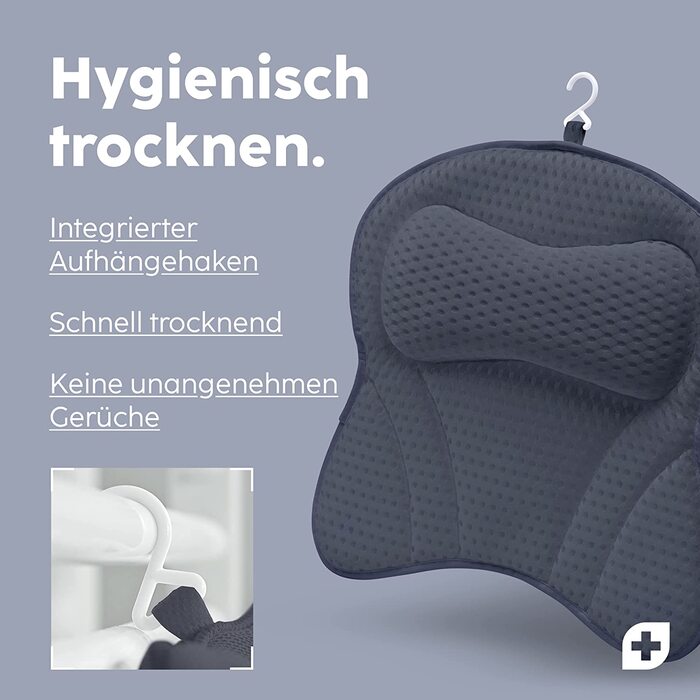 Подушка для ванни Vesta+ Нічна блакить L з присосками, переможець тестів, подушка для шиї та голови у ванну