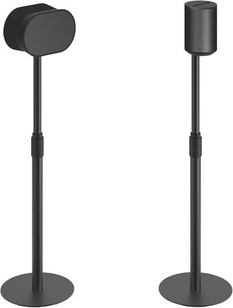 Підставка для колонок Sonos Era 100 та 300, регульована висота (68,2-106,8 см), з інтегрованим кабельним менеджментом, стабільна металева конструкція (5 кг вантажопідйомність), 1 пара (2 шт), чорний